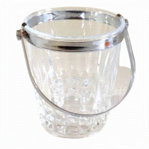 Cristal d'Arques Small Ice‎ Bucket  Lead Crystal Silverplate Handle